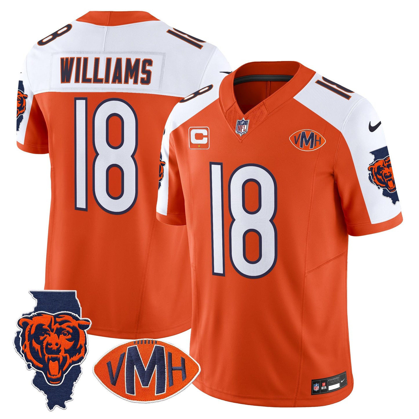 Men's Chicago Bears Virginia McCaskey Memorial Patch Vapor Jersey - All Stitched