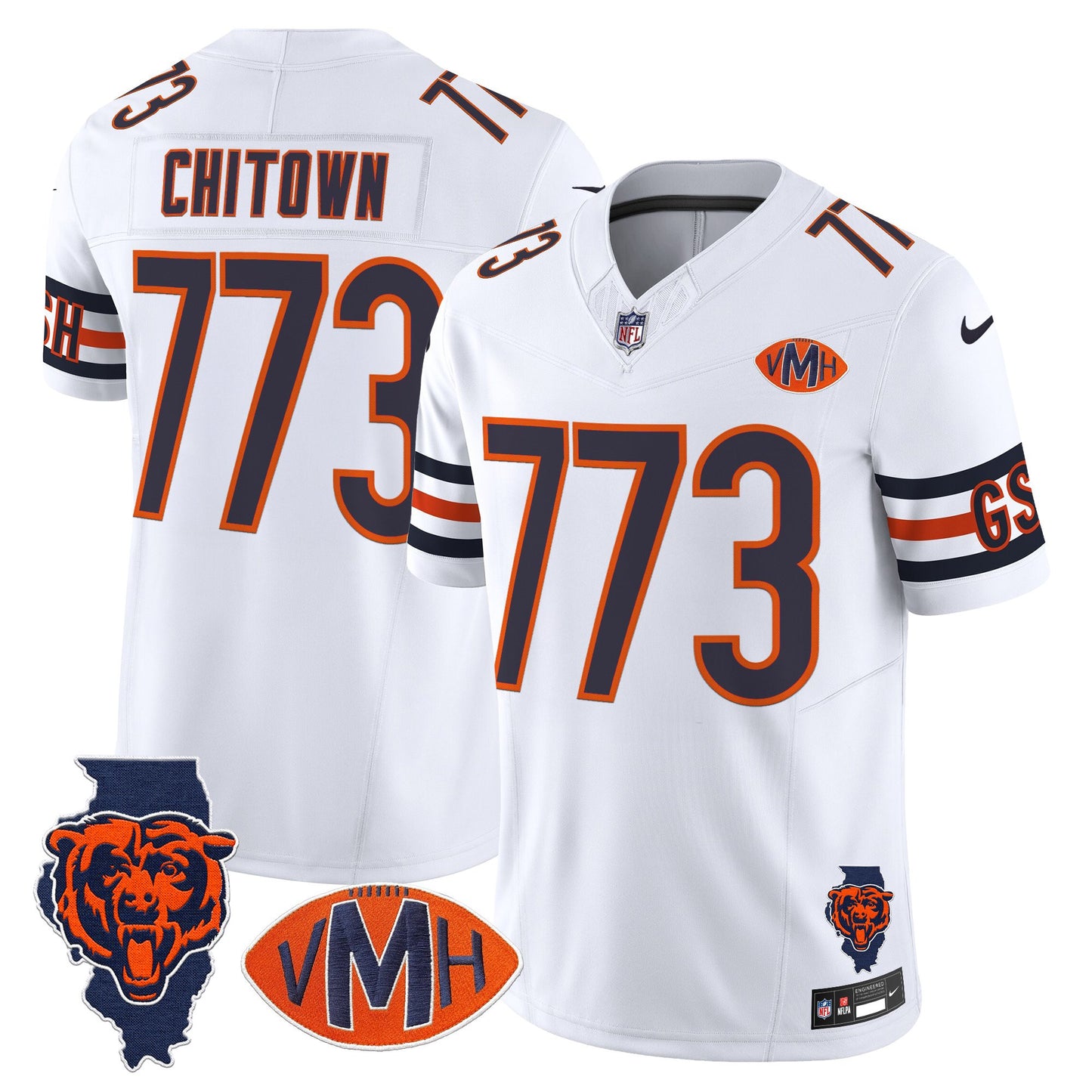 Men's Chicago Bears Virginia McCaskey Memorial Patch Vapor Jersey - All Stitched