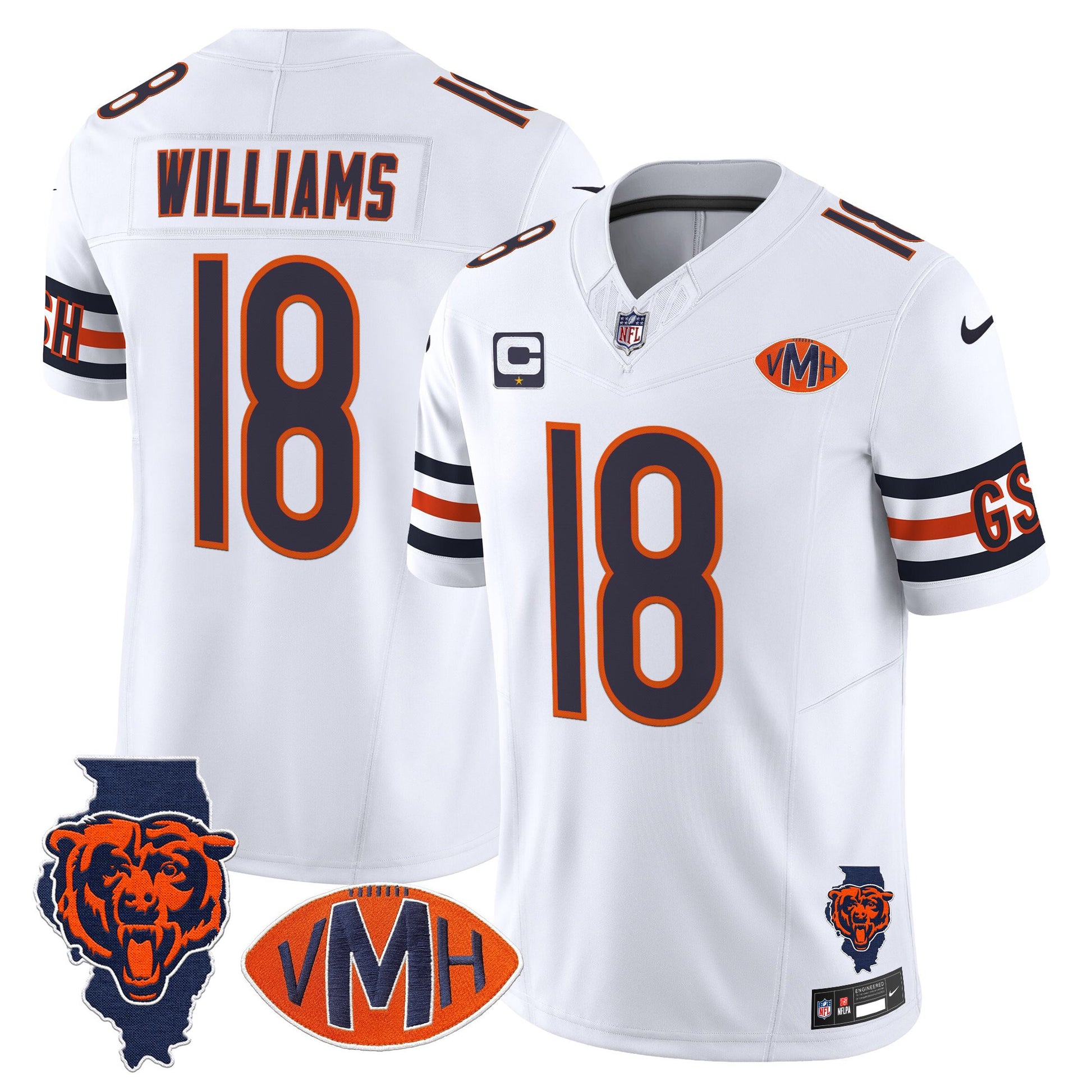 Men's Chicago Bears Virginia McCaskey Memorial Patch Vapor Jersey - All Stitched