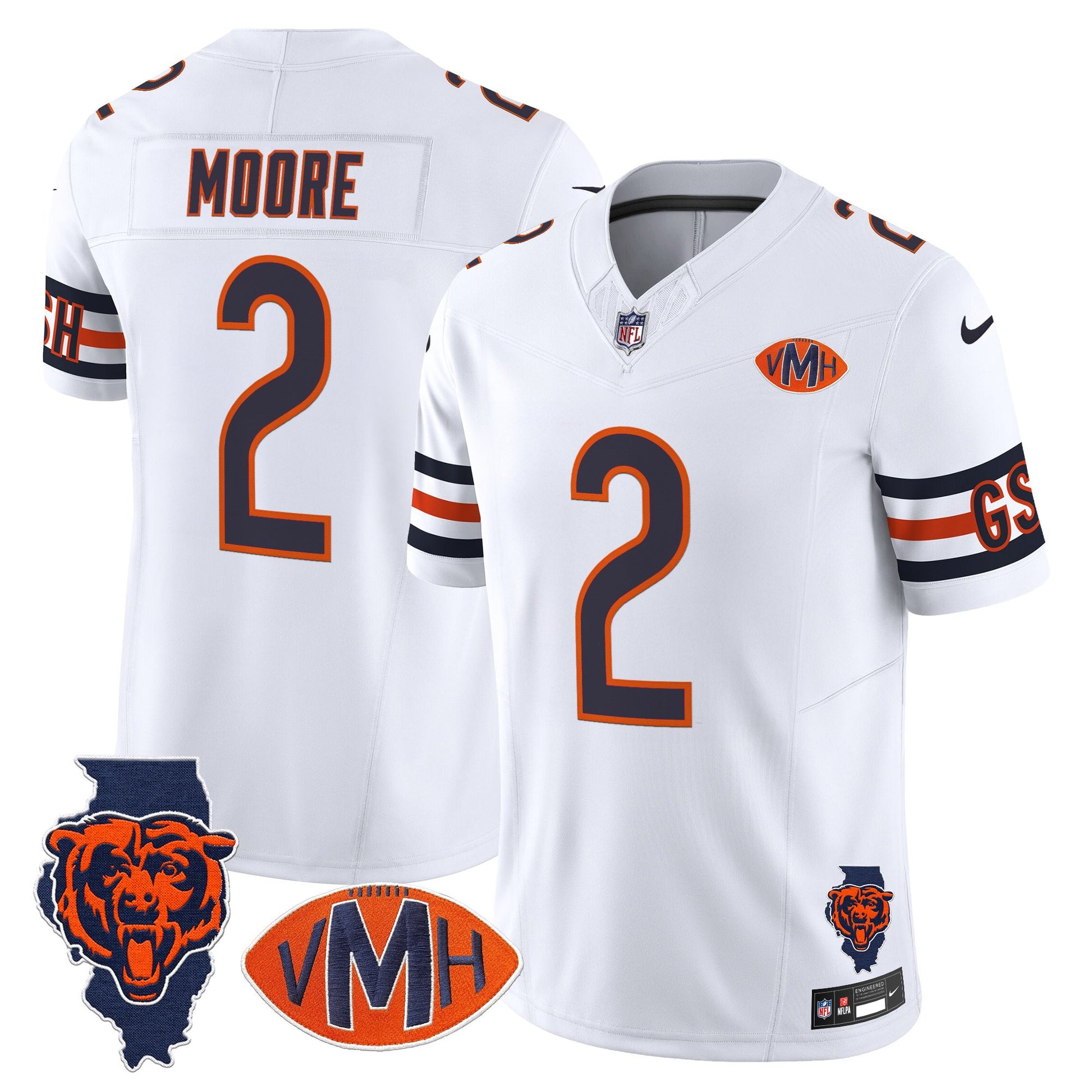 Men's Chicago Bears Virginia McCaskey Memorial Patch Vapor Jersey - All Stitched