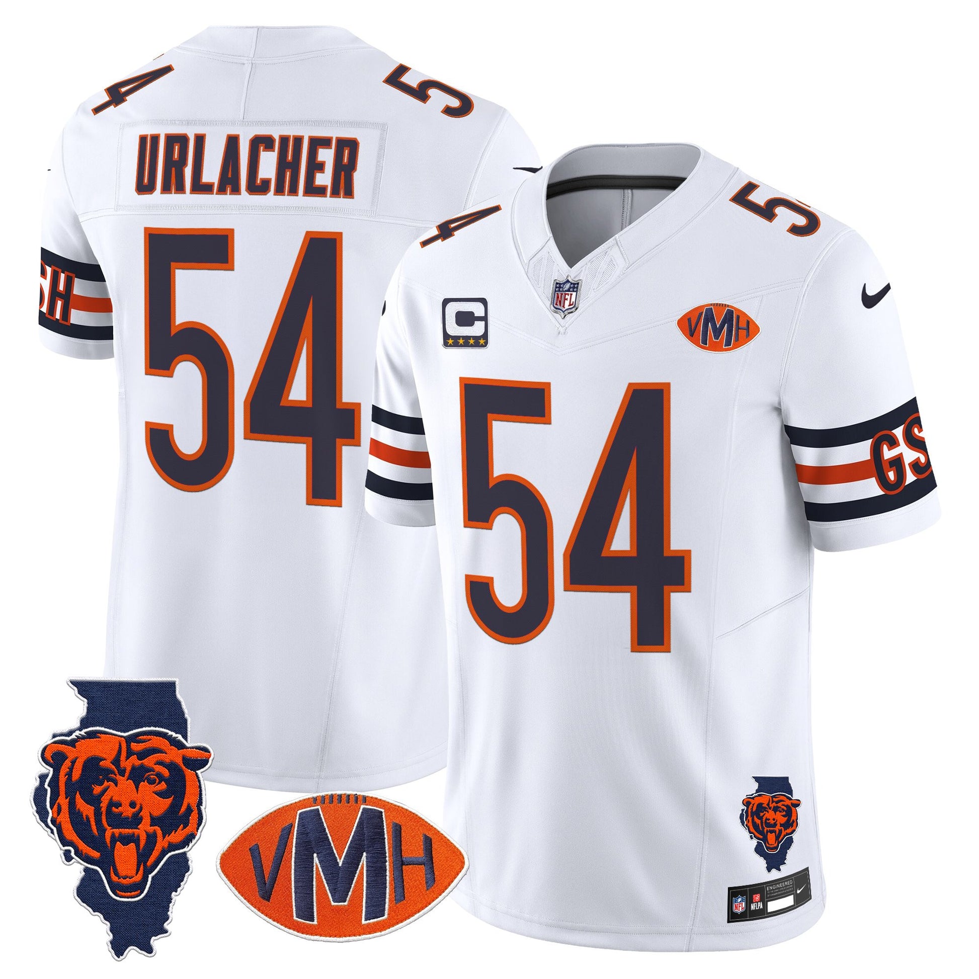 Men's Chicago Bears Virginia McCaskey Memorial Patch Vapor Jersey - All Stitched