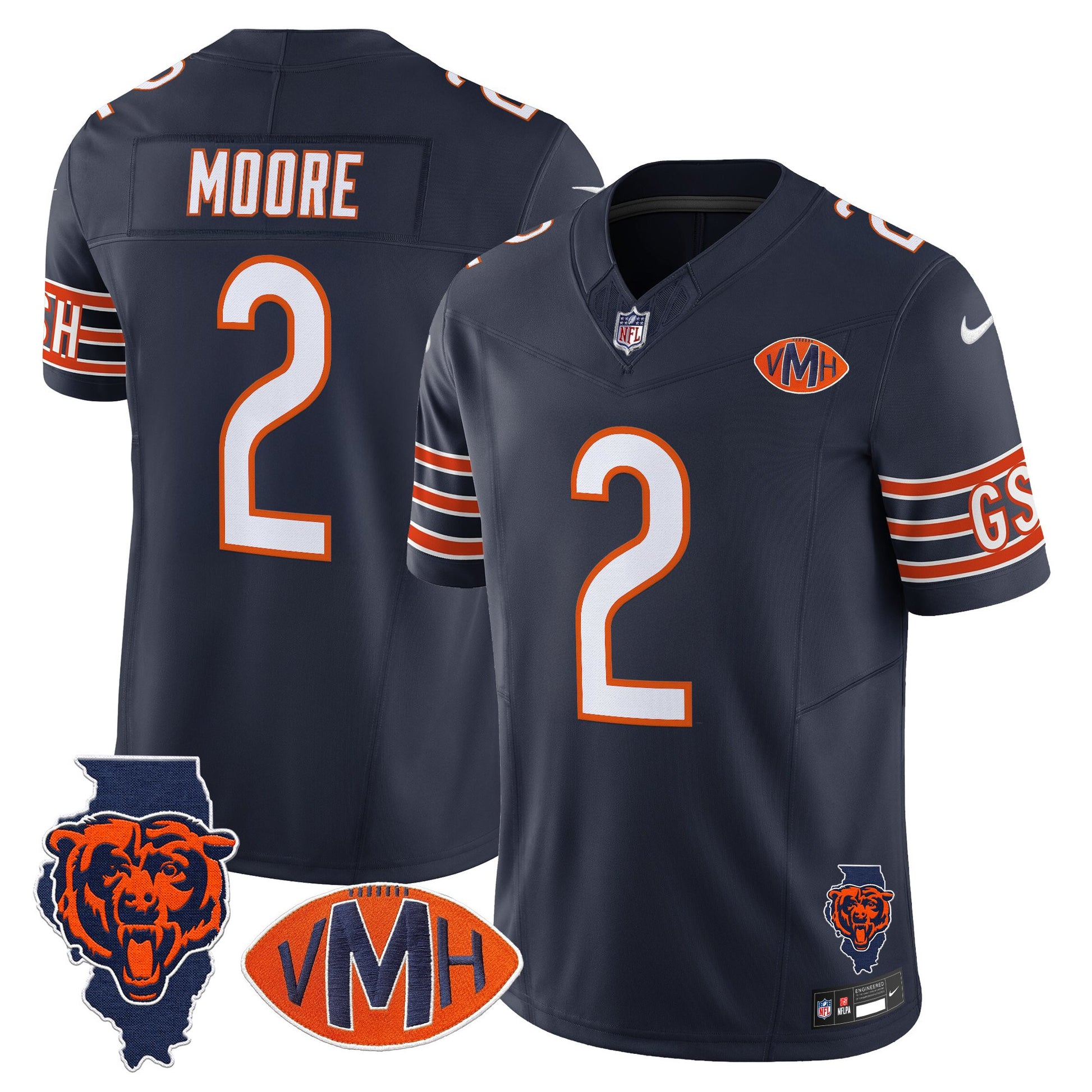 Men's Chicago Bears Virginia McCaskey Memorial Patch Vapor Jersey - All Stitched