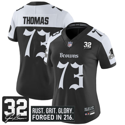 Women's Cleveland Browns 'Gothic Dawg Shadows Drop' Vapor Limited Jersey - All Stitched