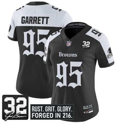 Women's Cleveland Browns 'Gothic Dawg Shadows Drop' Vapor Limited Jersey - All Stitched