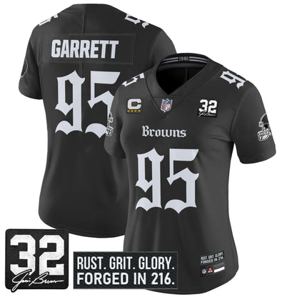 Women's Cleveland Browns 'Gothic Dawg Shadows Drop' Vapor Limited Jersey - All Stitched