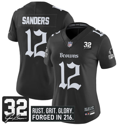 Women's Cleveland Browns 'Gothic Dawg Shadows Drop' Vapor Limited Jersey - All Stitched