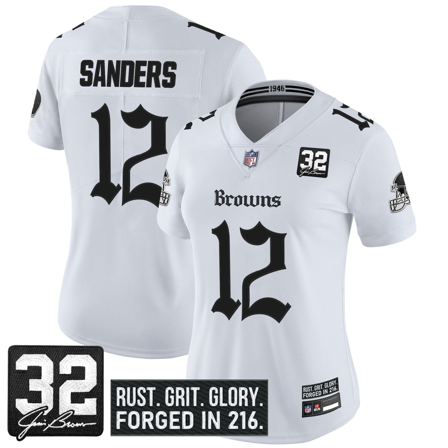 Women's Cleveland Browns 'Gothic Dawg Shadows Drop' Vapor Limited Jersey - All Stitched