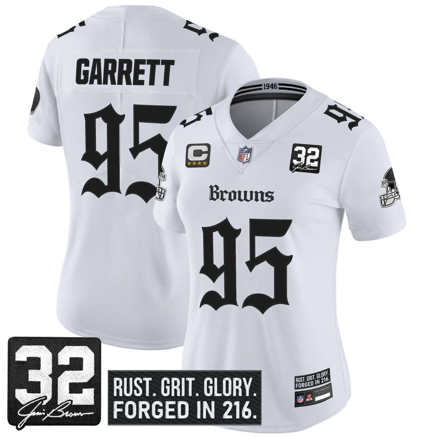 Women's Cleveland Browns 'Gothic Dawg Shadows Drop' Vapor Limited Jersey - All Stitched