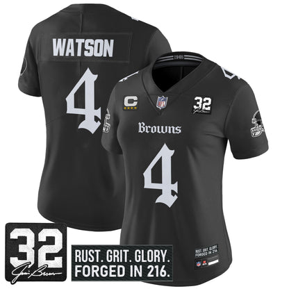 Women's Cleveland Browns 'Gothic Dawg Shadows Drop' Vapor Limited Jersey - All Stitched
