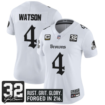 Women's Cleveland Browns 'Gothic Dawg Shadows Drop' Vapor Limited Jersey - All Stitched