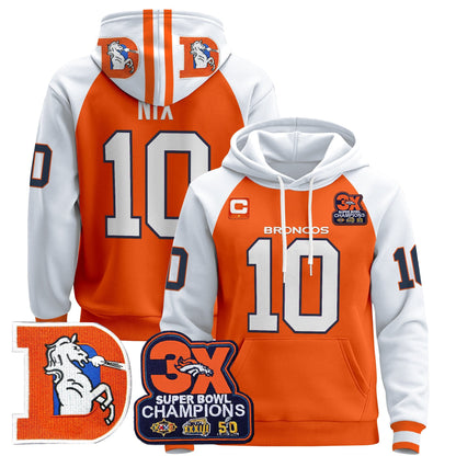 Men's Denver Broncos Throwback Premium Pullover Hoodie - All Stitched