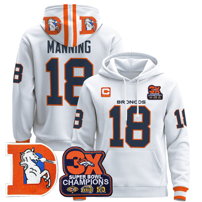 Men's Denver Broncos Throwback Premium Pullover Hoodie - All Stitched