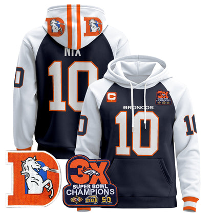 Men's Denver Broncos Throwback Premium Pullover Hoodie - All Stitched