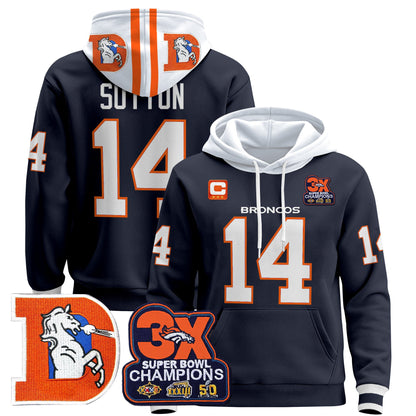 Men's Denver Broncos Throwback Premium Pullover Hoodie - All Stitched