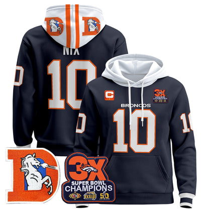 Men's Denver Broncos Throwback Premium Pullover Hoodie - All Stitched