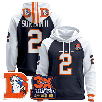 Men's Denver Broncos Throwback Premium Pullover Hoodie - All Stitched