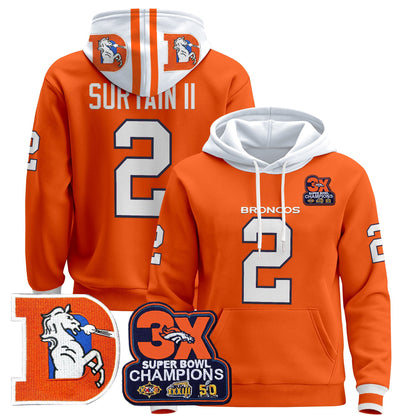 Men's Denver Broncos Throwback Premium Pullover Hoodie - All Stitched