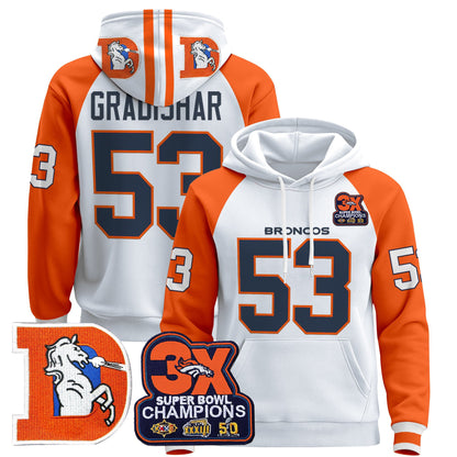 Men's Denver Broncos Throwback Premium Pullover Hoodie - All Stitched