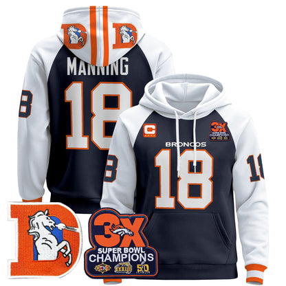Men's Denver Broncos Throwback Premium Pullover Hoodie - All Stitched