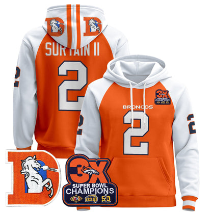 Men's Denver Broncos Throwback Premium Pullover Hoodie - All Stitched