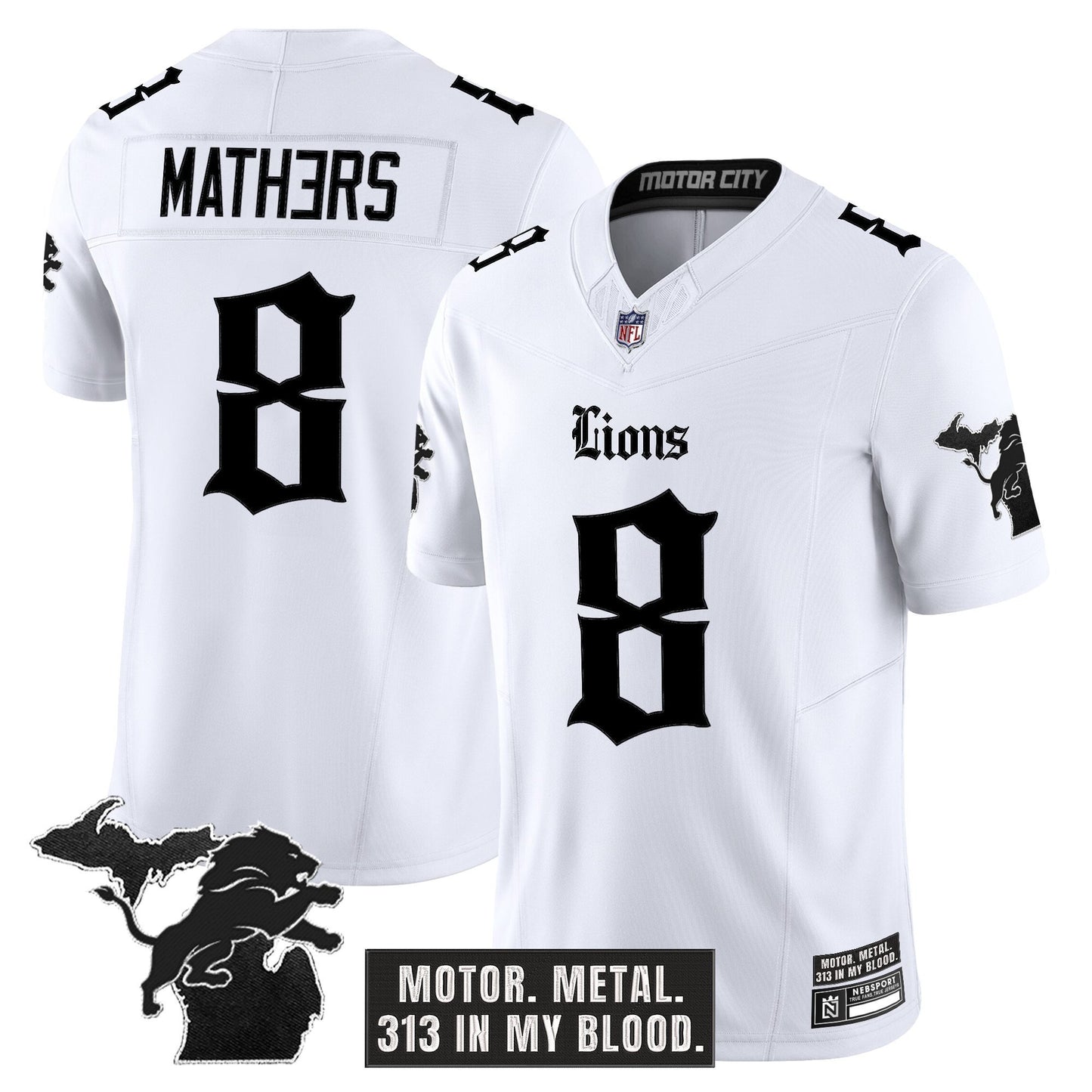 Men's Detroit Lions 'Gothic Motor Grit Edition' Vapor Limited Jersey - All Stitched