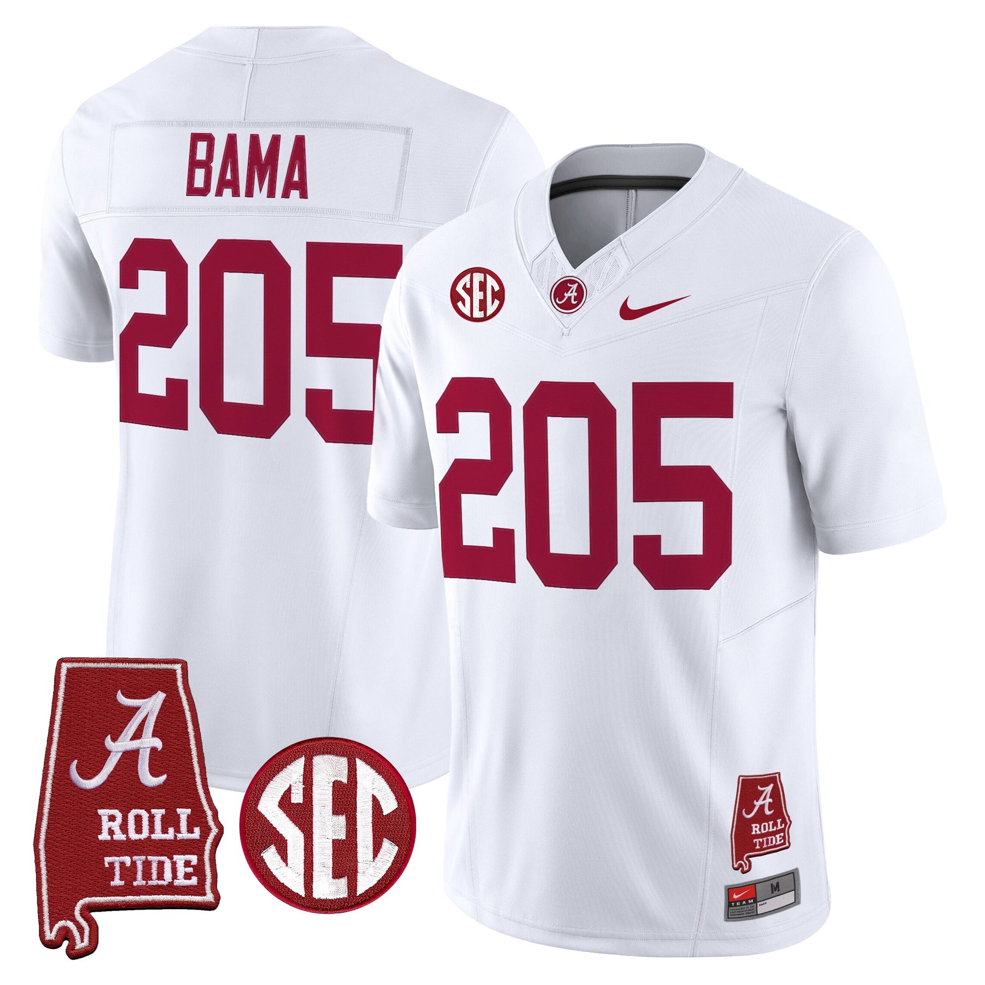 Men's Alabama Crimson Tide 2025 Vapor Limited Jersey - Alabama Map - All Stitched