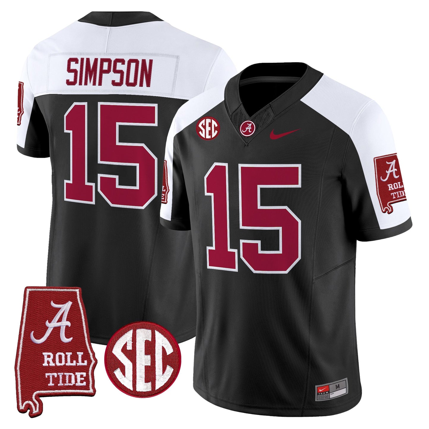 Men's Alabama Crimson Tide 2025 Vapor Limited Jersey - Alabama Map - All Stitched