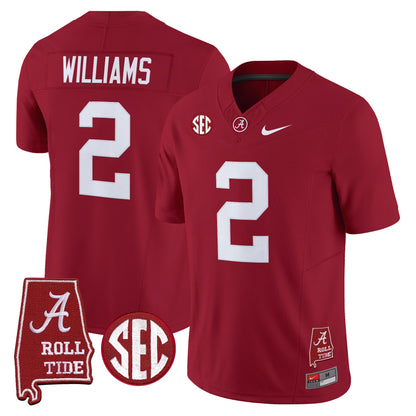 Men's Alabama Crimson Tide 2025 Vapor Limited Jersey - Alabama Map - All Stitched