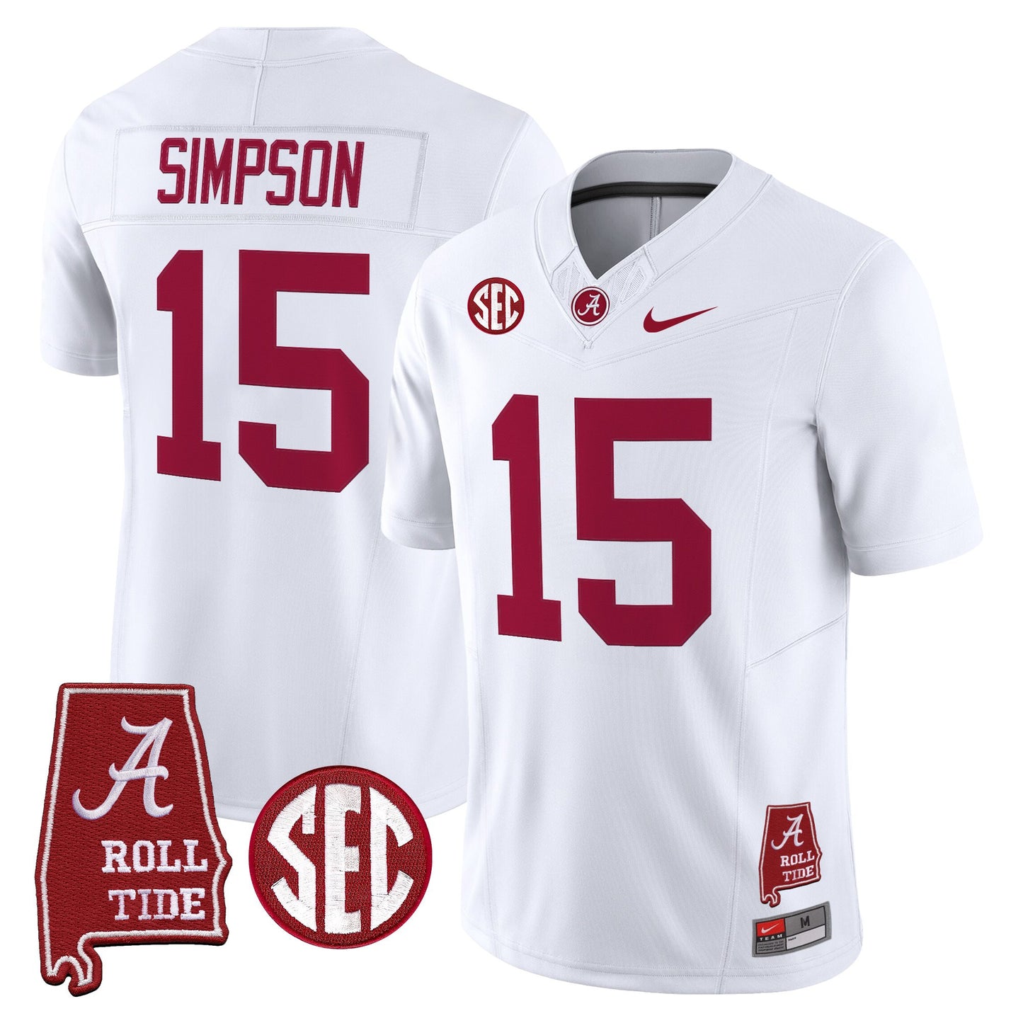 Men's Alabama Crimson Tide 2025 Vapor Limited Jersey - Alabama Map - All Stitched