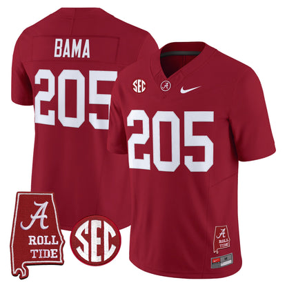 Men's Alabama Crimson Tide 2025 Vapor Limited Jersey - Alabama Map - All Stitched