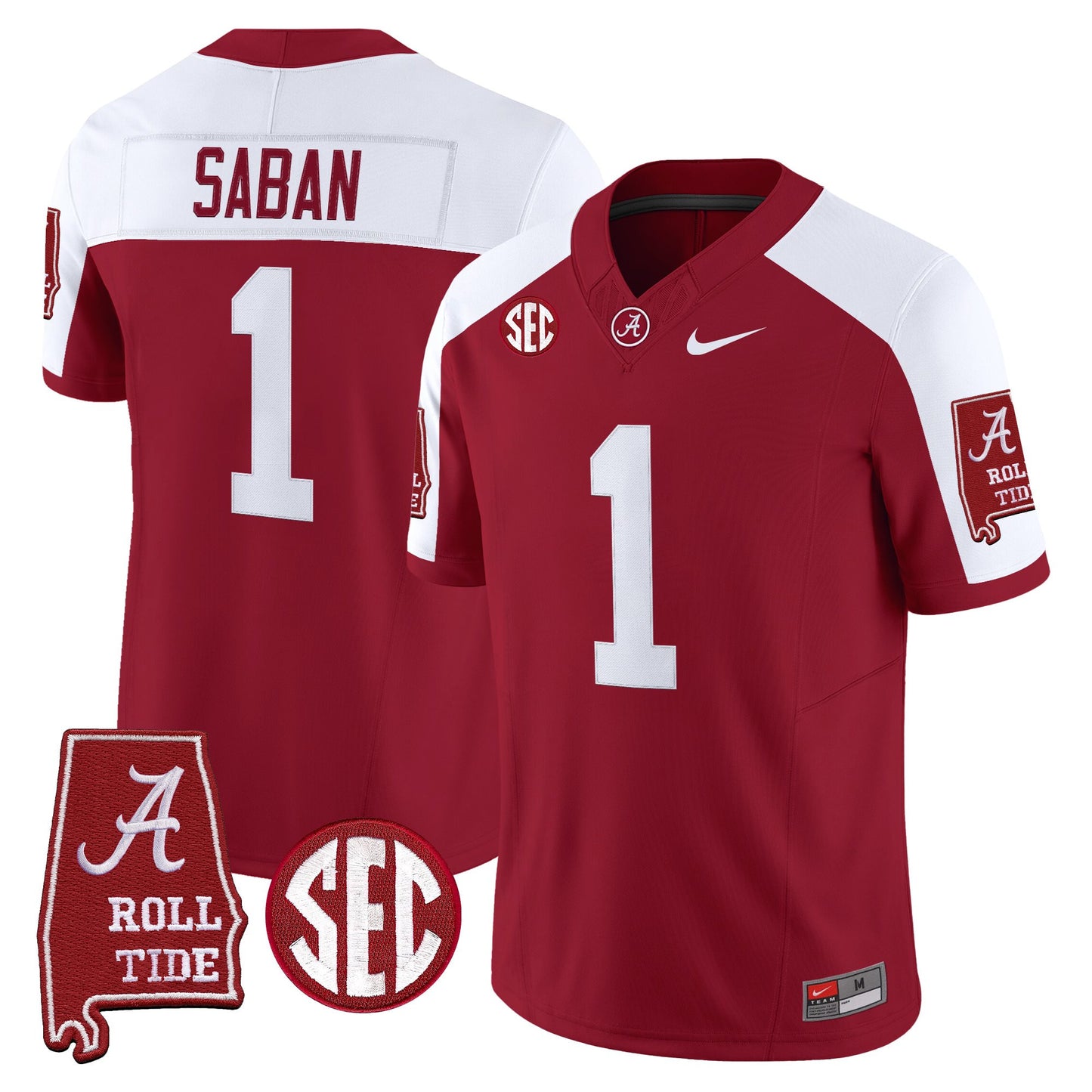 Men's Alabama Crimson Tide 2025 Vapor Limited Jersey - Alabama Map - All Stitched