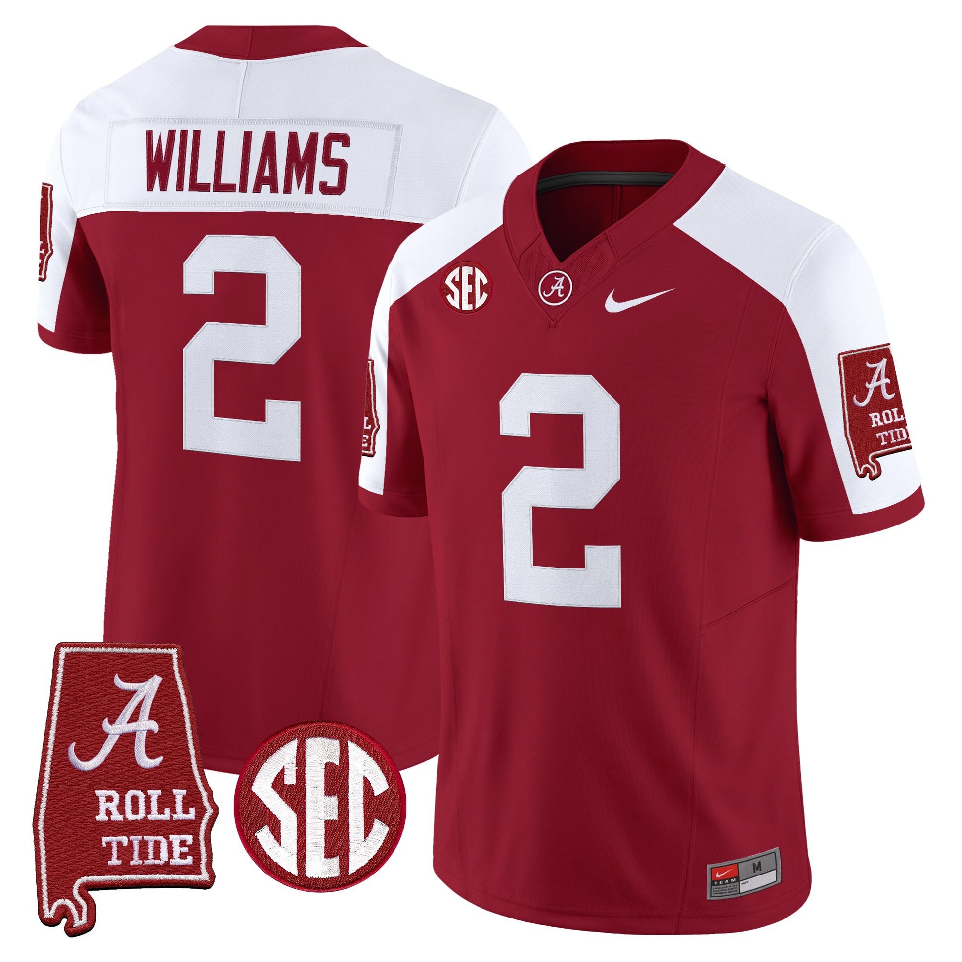 Men's Alabama Crimson Tide 2025 Vapor Limited Jersey - Alabama Map - All Stitched