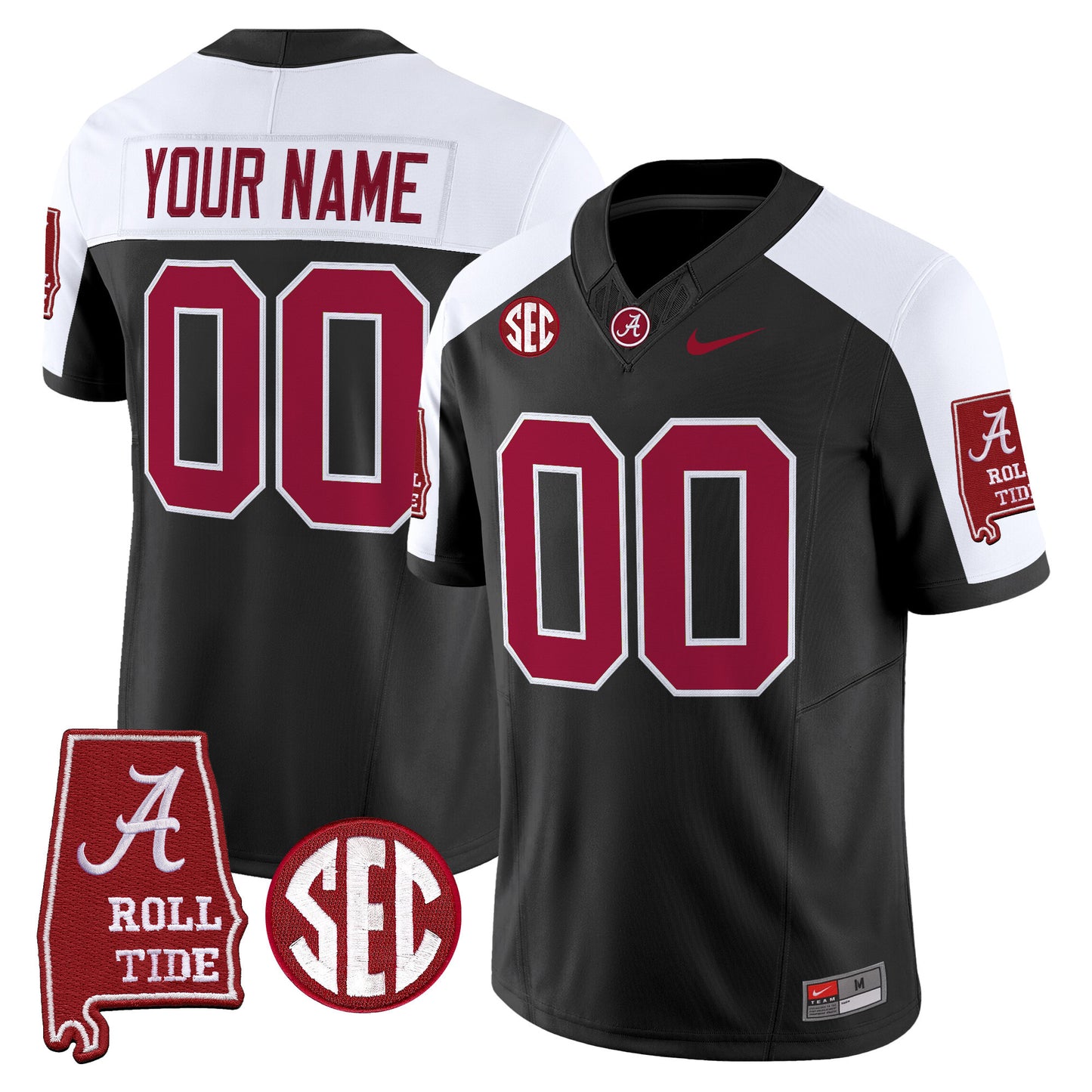 Alabama Crimson Tide 2025 Vapor Limited Custom Jersey - Alabama Map - All Stitched