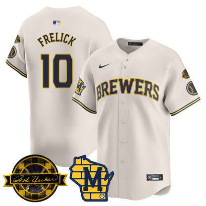 Men's Milwaukee Brewers Bob Uecker Patch Vapor Limited Jersey - All Stitched