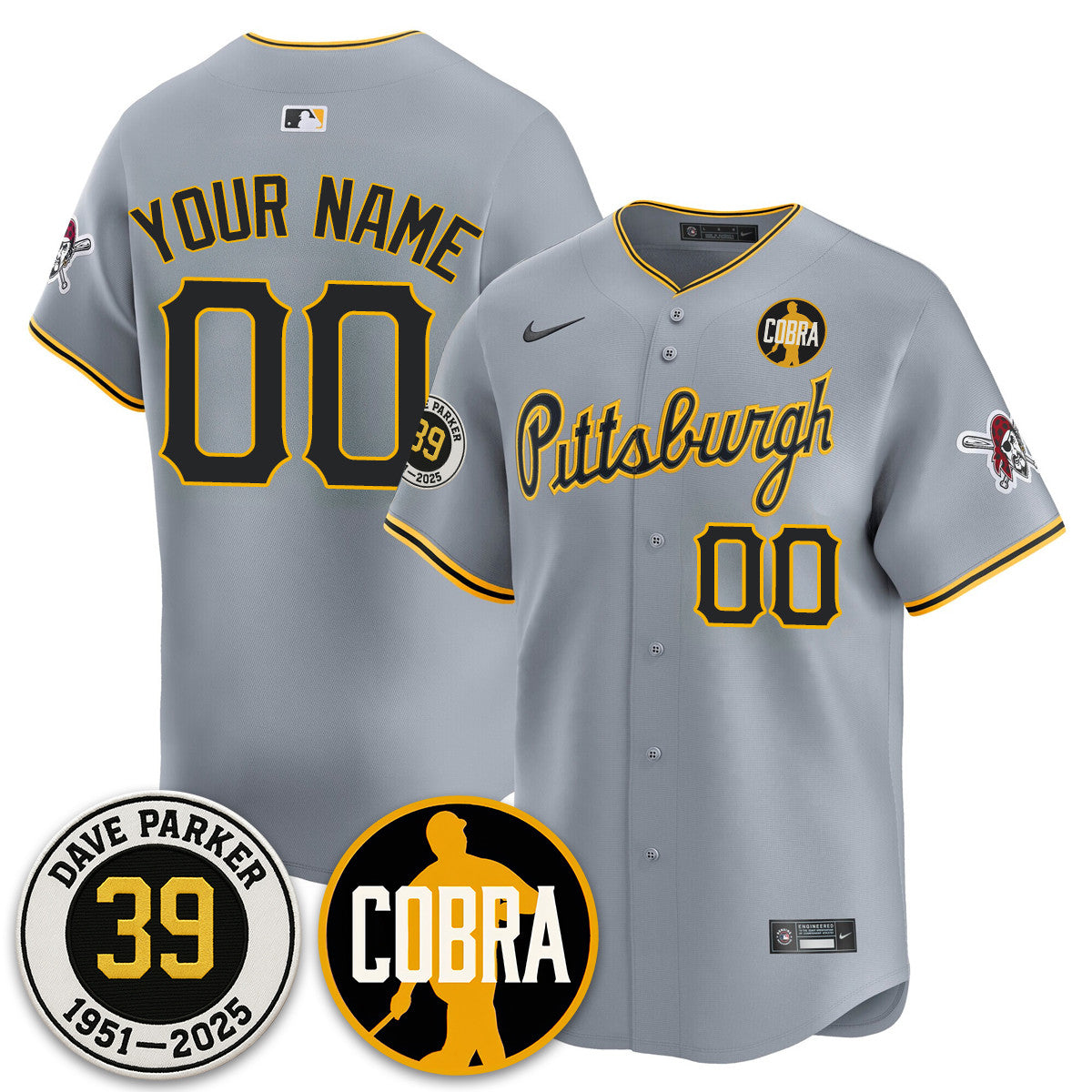 Custom Pittsburgh Pirates Memories Dave Parker Jersey- “COBRA” Patch - All Stitched