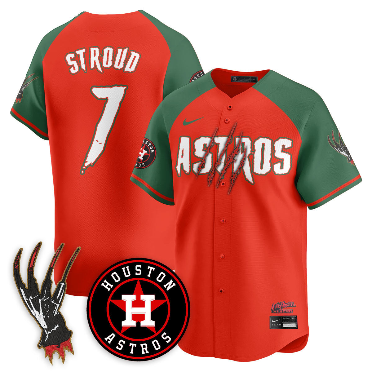 Men's Houston Astros "A Nightmare on Elm Street" Jersey - Stitched