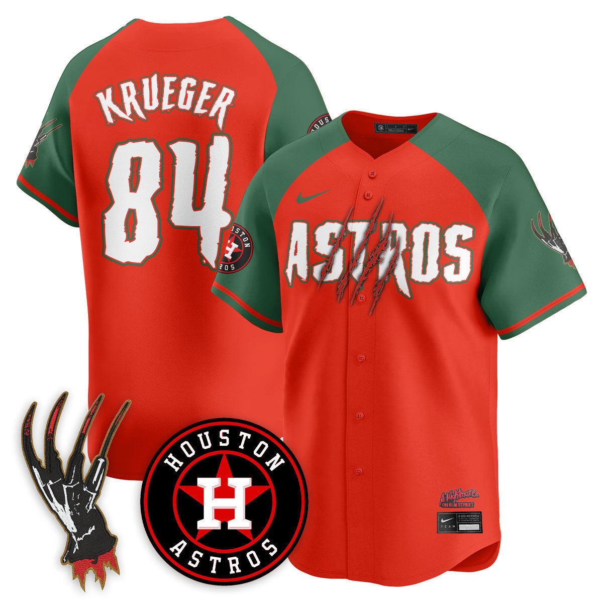 Men's Houston Astros "A Nightmare on Elm Street" Jersey - Stitched