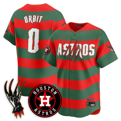 Men's Houston Astros "A Nightmare on Elm Street" Jersey - Stitched