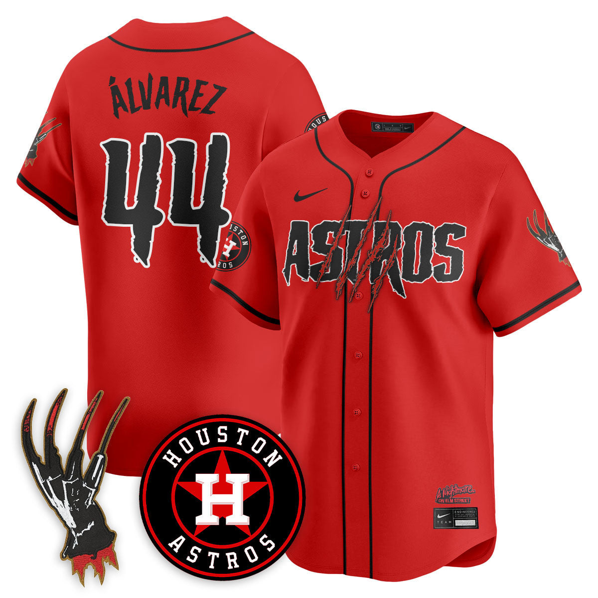 Men's Houston Astros "A Nightmare on Elm Street" Jersey - Stitched