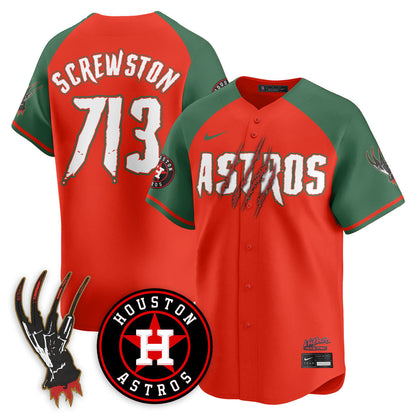 Men's Houston Astros "A Nightmare on Elm Street" Jersey - Stitched