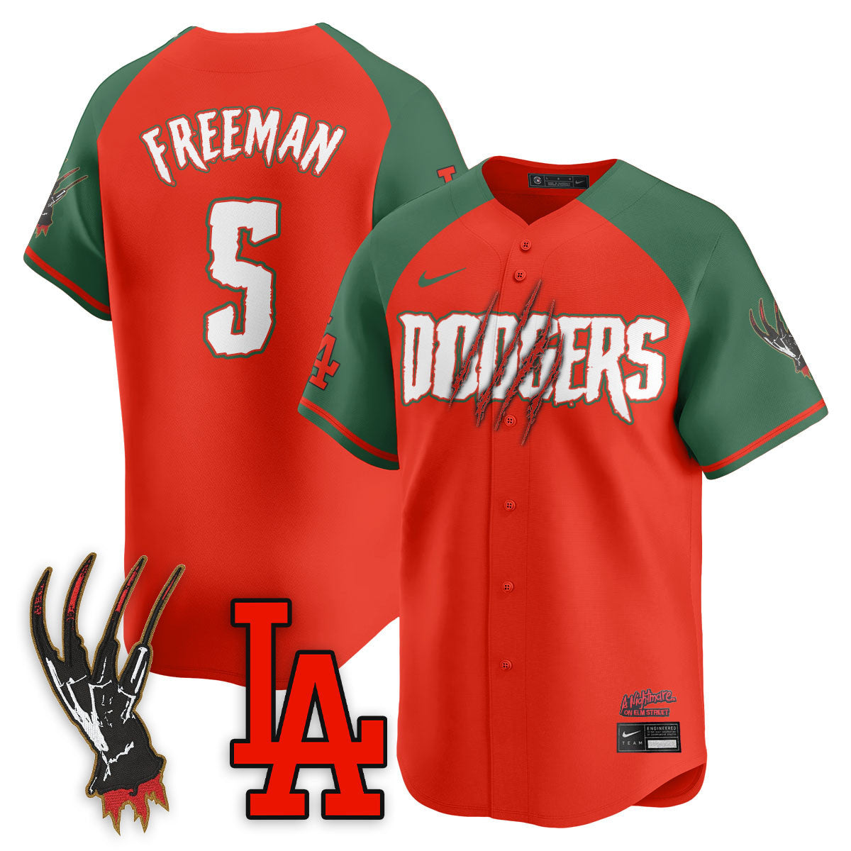 Los Angeles Dodgers "A Nightmare on Elm Street" Custom Jersey - Stitched
