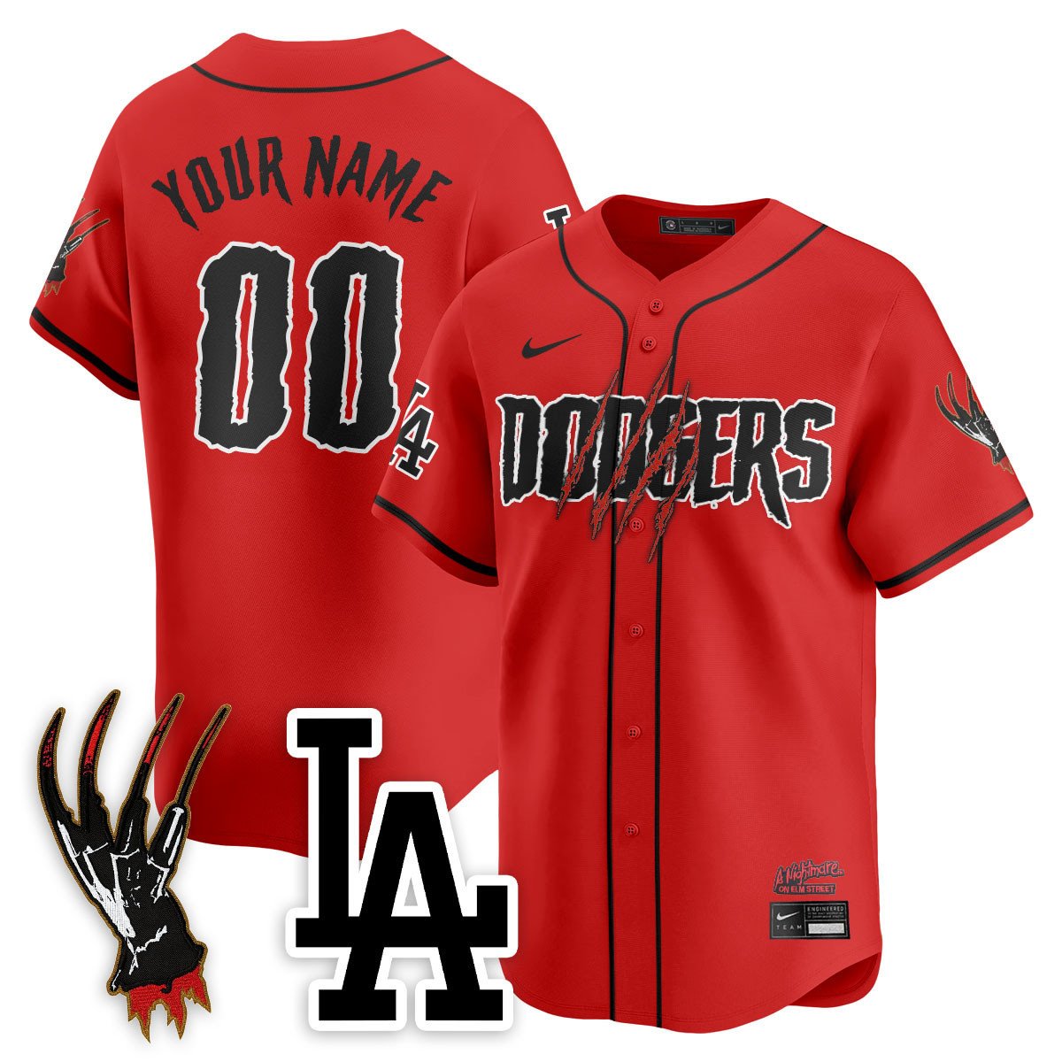 Men's Los Angeles Dodgers "A Nightmare on Elm Street" Jersey - Stitched