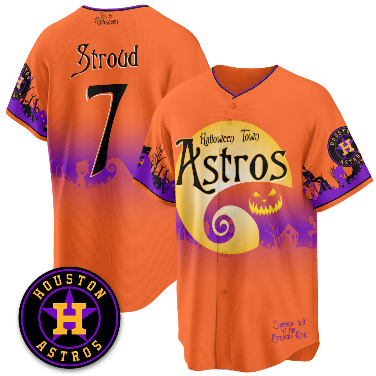 Men's Houston Astros "Halloween Town" Limited Jersey - Stitched