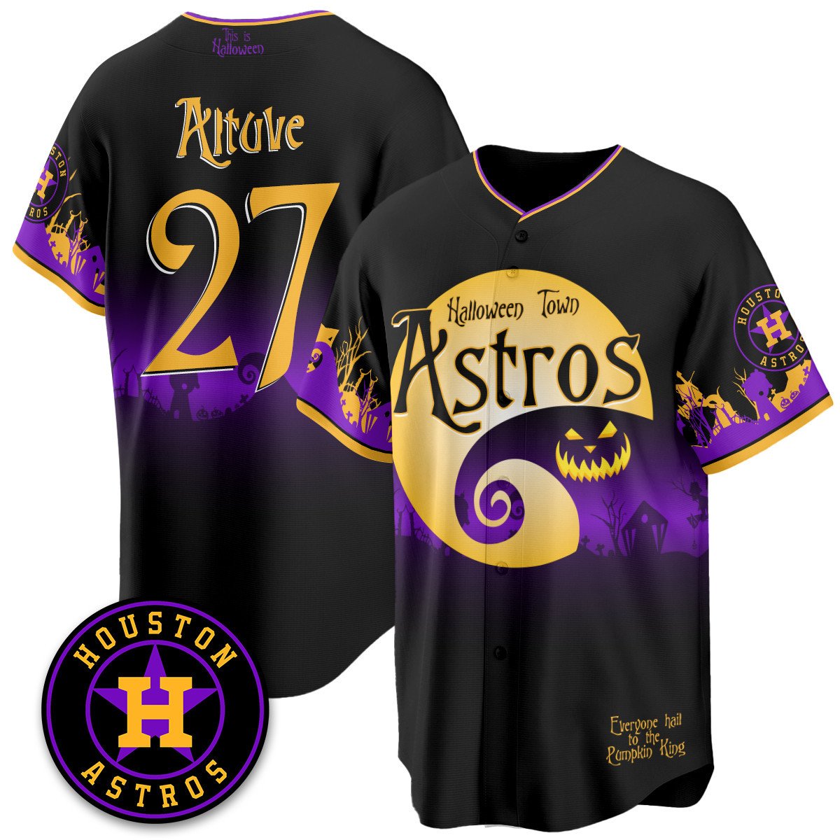 Men's Houston Astros "Halloween Town" Limited Jersey - Stitched