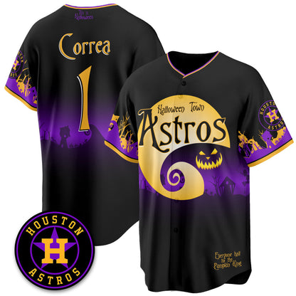 Houston Astros "Halloween Town" Limited Custom Jersey - Stitched