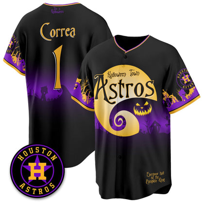 Men's Houston Astros "Halloween Town" Limited Jersey - Stitched