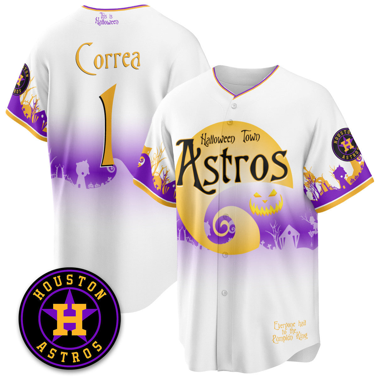 Men's Houston Astros "Halloween Town" Limited Jersey - Stitched