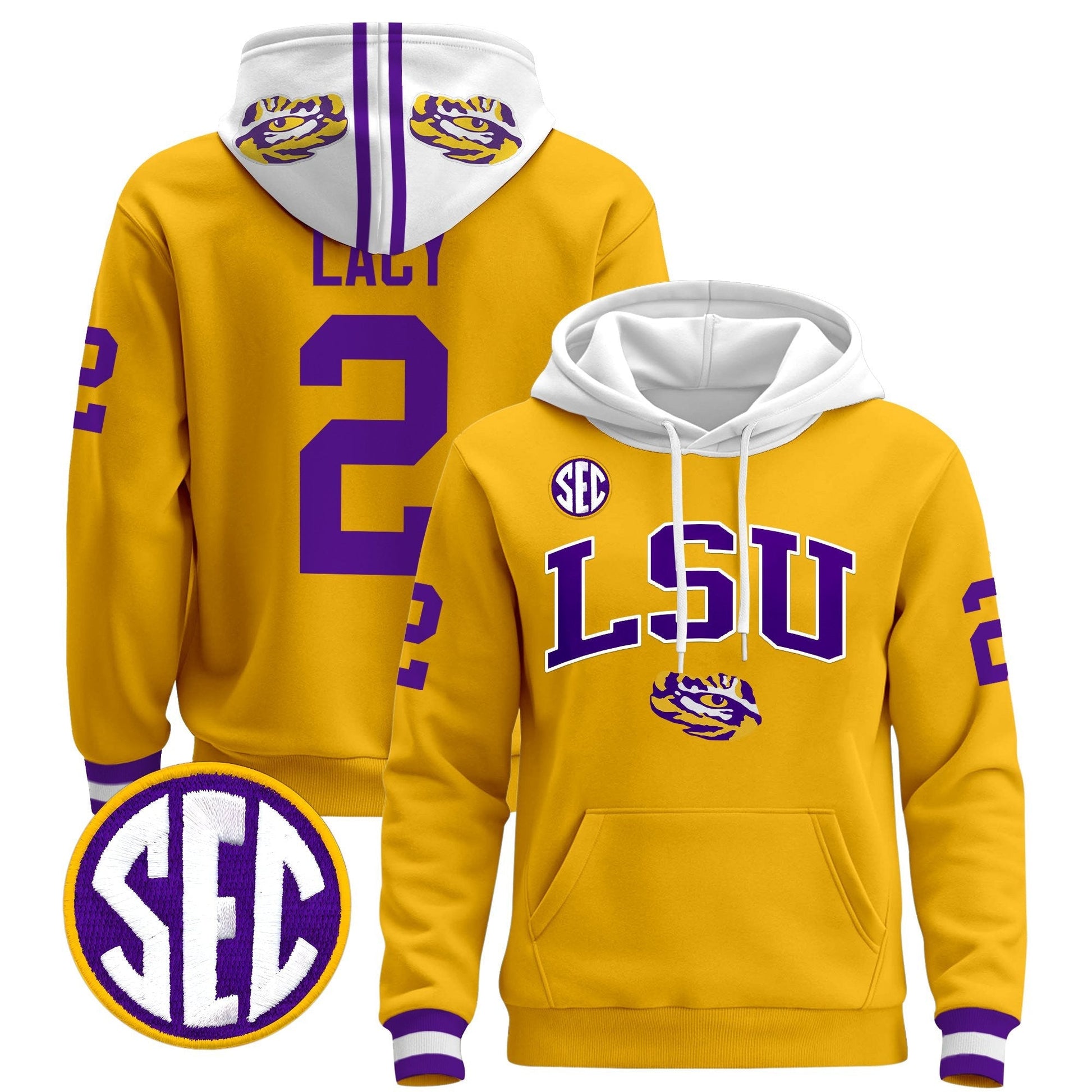 Men's LSU Tigers 2025 Premium Pullover Hoodie V2 - All Stitched