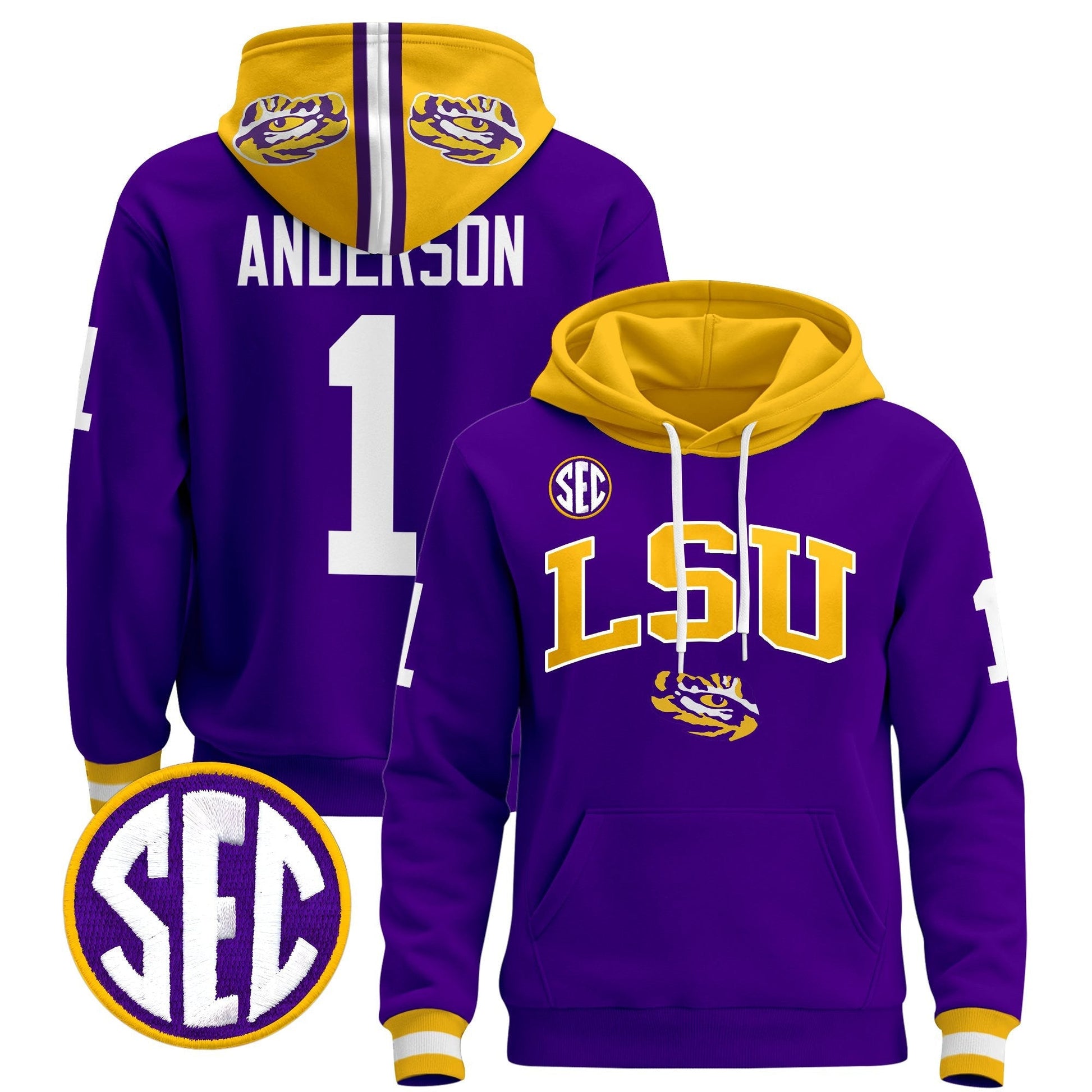 Men's LSU Tigers 2025 Premium Pullover Hoodie V2 - All Stitched