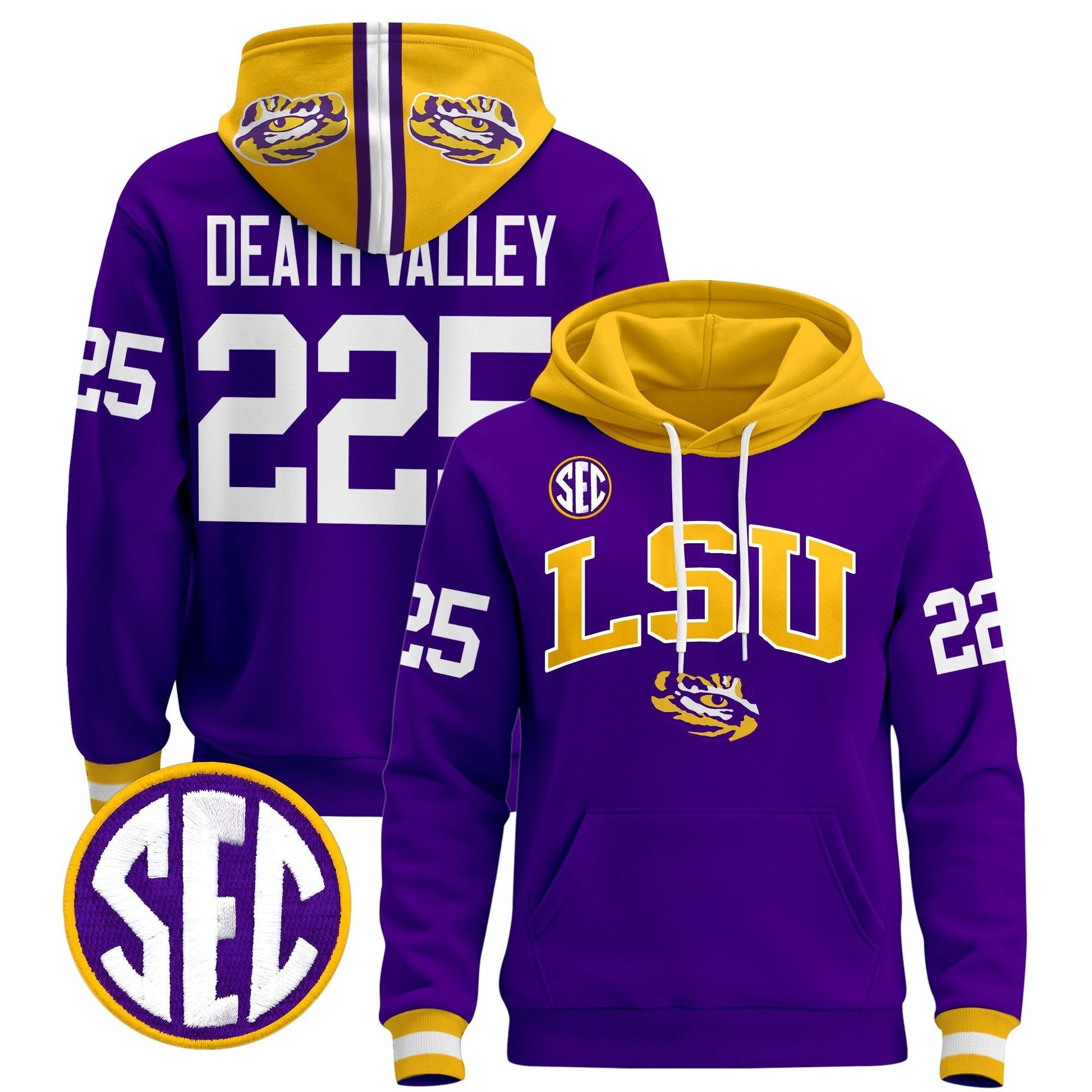 Men's LSU Tigers 2025 Premium Pullover Hoodie V2 - All Stitched
